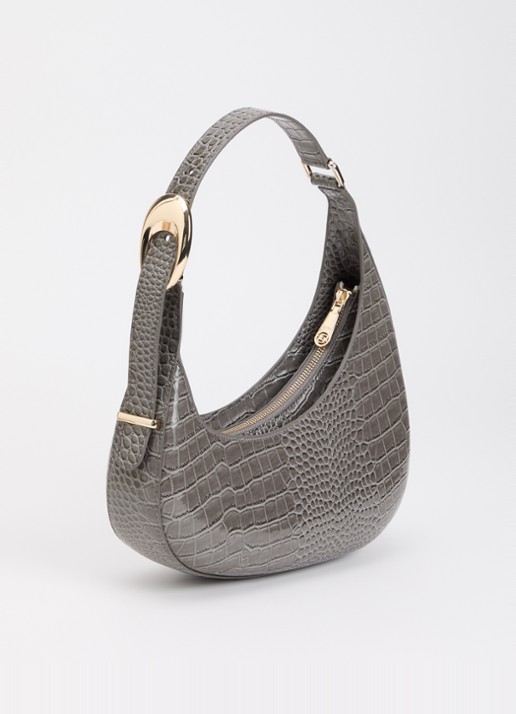 Dune London Disarming schoudertas met crocostructuur - achterkant 5 grijs