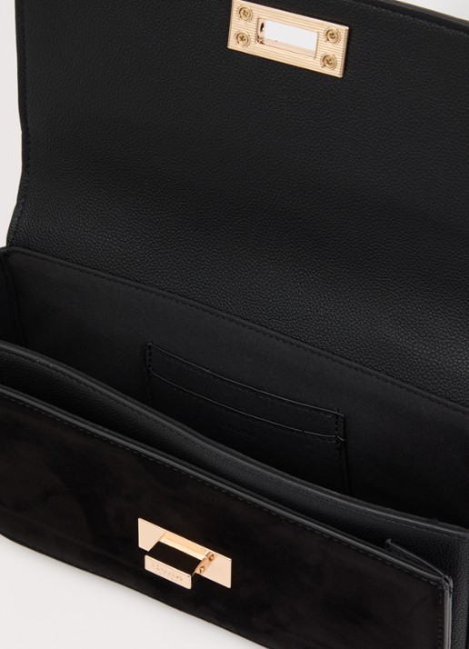 Dune London Discreet crossbodytas van leer - detail 3 diepzwart