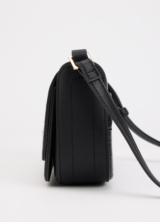Dune London Discreet crossbodytas van leer - detail 4 diepzwart