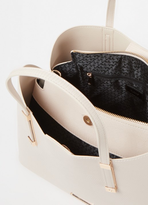 Dune London Dorry schoudertas met afneembare schouderriem - detail gebroken wit