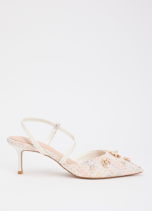 Dune London Dyana slingback met imitatieparels en strass