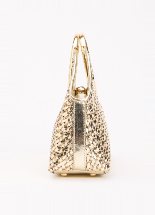 Dune London Earning handtas met metallic finish en afneembare schouderriem - detail 3 goud