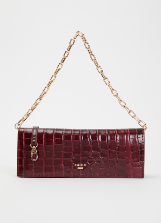 Dune London East To West Long clutch met crocostructuur