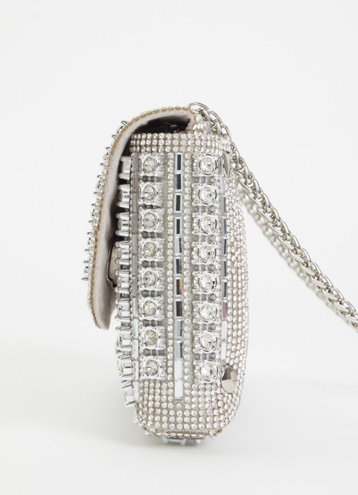Dune London Elabourate schoudertas met strass  - detail 3 zilver