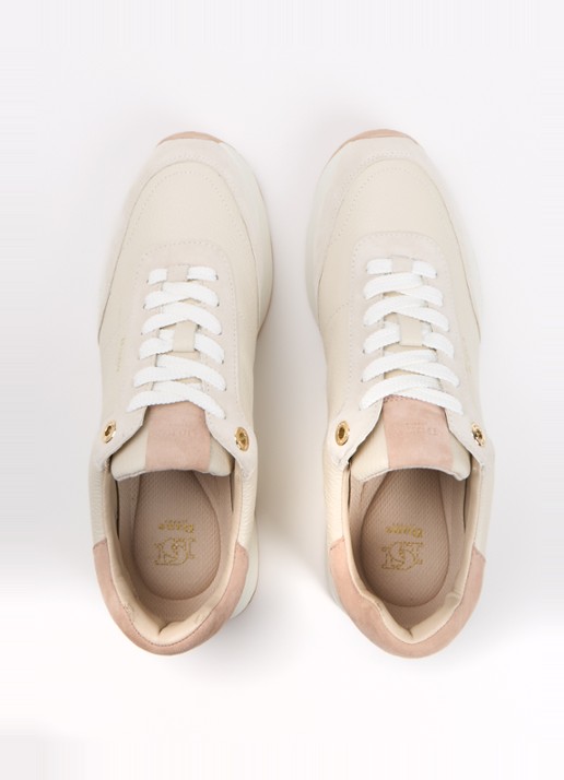 Dune London Emotion sneaker met suède details - detail 4 beige