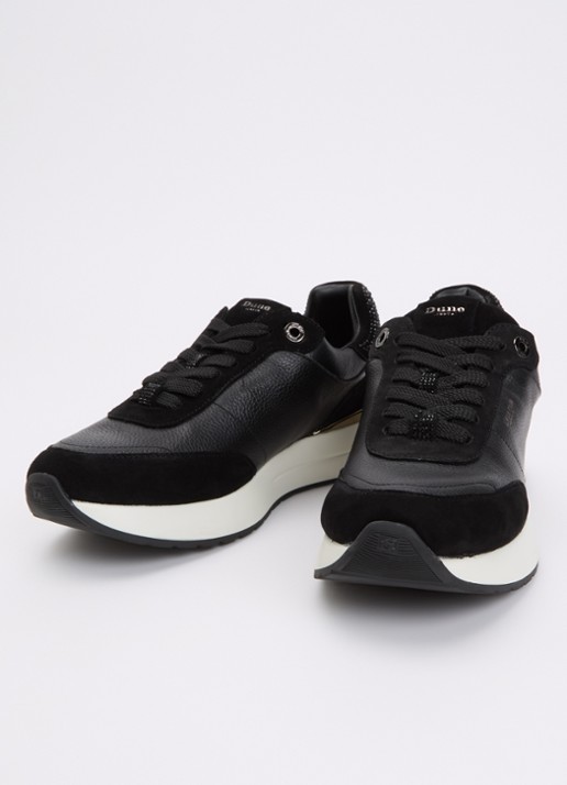 Dune London Emotion sneaker met suède details - detail 2 zwart