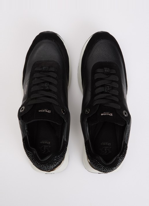 Dune London Emotion sneaker met suède details - detail 3 zwart