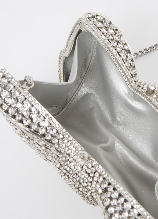 Dune London Enchant clutch met strass - detail 3 zilver