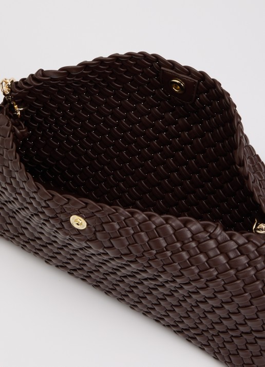 Dune London Encourage crossbodytas met afneembare schouderriem - detail bruin