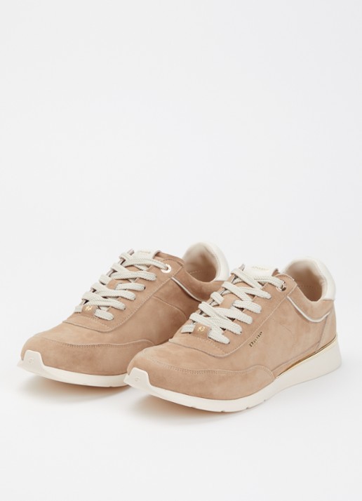 Dune London Entitle sneaker van suède - detail beige