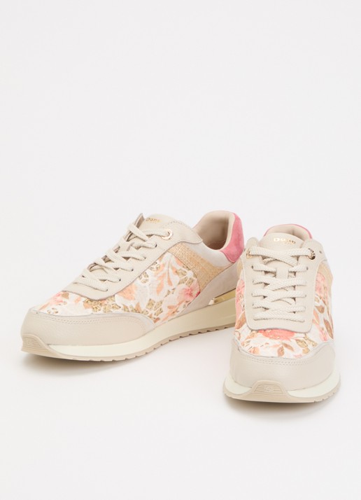 Dune London Esmara sneaker met bloemenprint - detail 2 creme