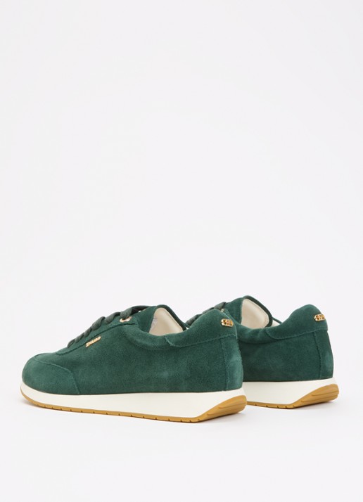 Dune London Ettah sneaker van leer met logo - achterkant 5 groen