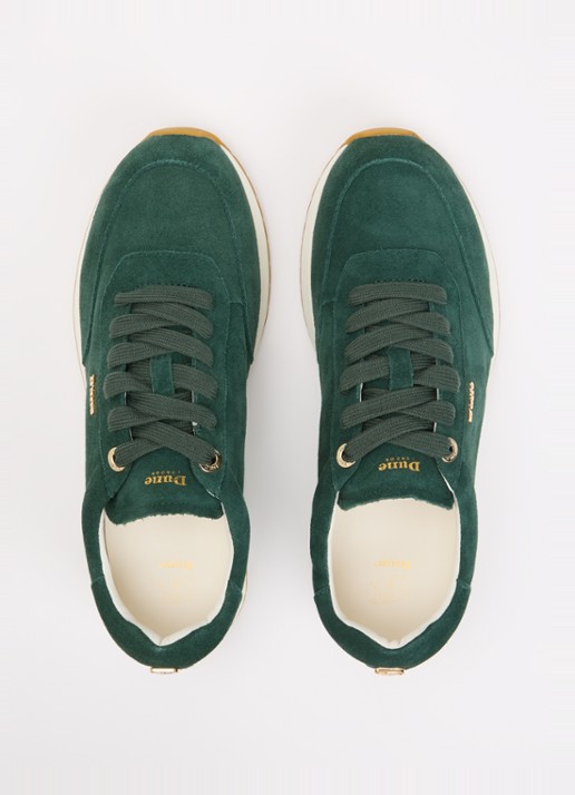 Dune London Ettah sneaker van leer met logo - detail 3 groen