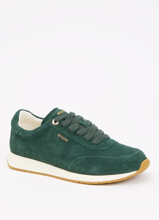 Dune London Ettah sneaker van leer met logo - voorkant groen