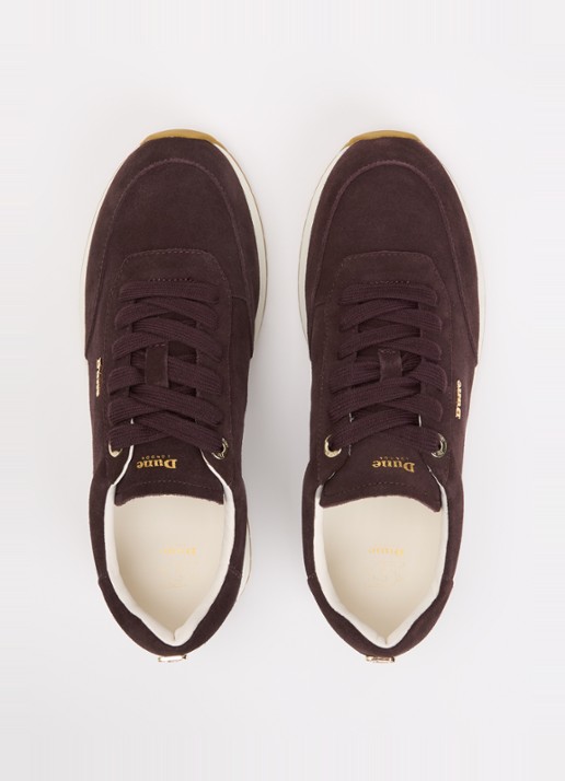 Dune London Ettah sneaker van leer met logo - detail 2 aubergine