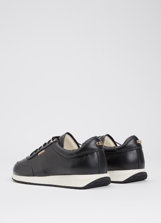 Dune London Ettah sneaker van leer met logo - achterkant 2 zwart