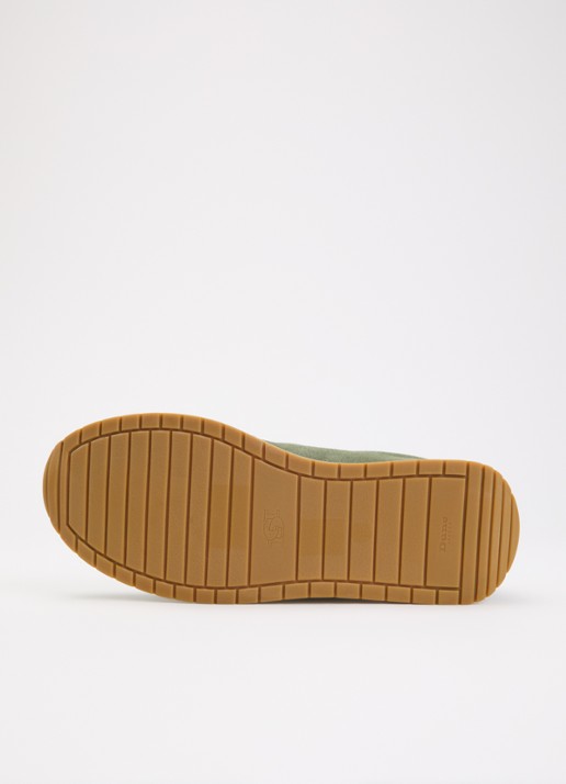 Dune London Ettah sneaker van leer met logo - detail 5 olijfgroen