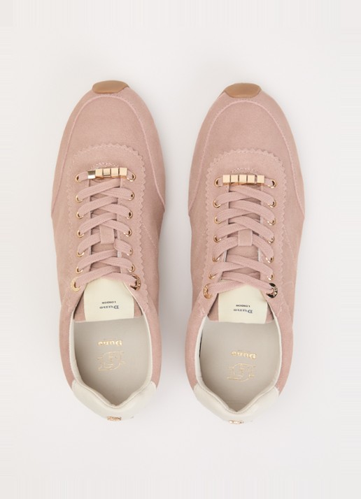 Dune London Evalinna sneaker van suède - detail 3 oudroze