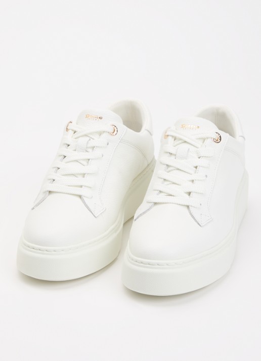 Dune London Evienne sneaker met plateauzool - detail wit