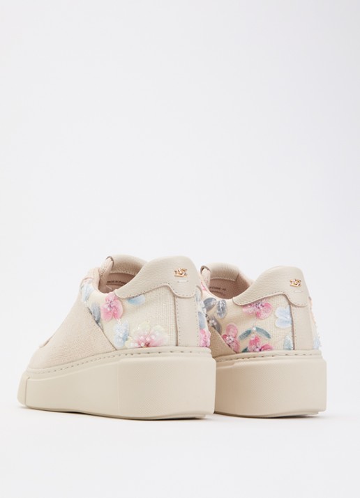 Dune London Evienne sneaker met plateauzool - achterkant 4 beige