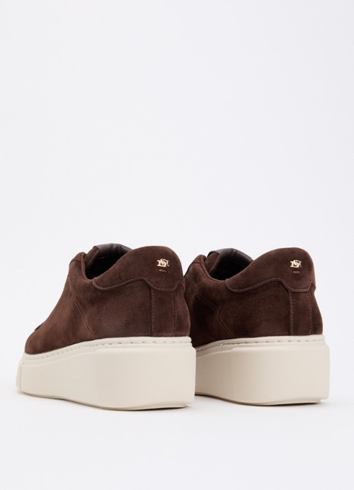 Dune London Evienne sneaker met plateauzool - achterkant 4 bruin
