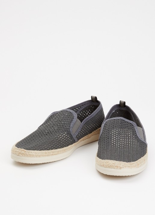 Dune London Fisherr slip-on van canvas - detail 3 antraciet