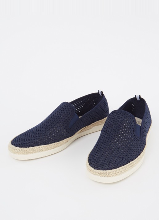 Dune London Fisherr slip-on van canvas - detail donkerblauw