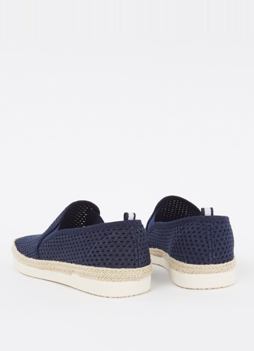 Dune London Fisherr slip-on van canvas - detail 2 donkerblauw