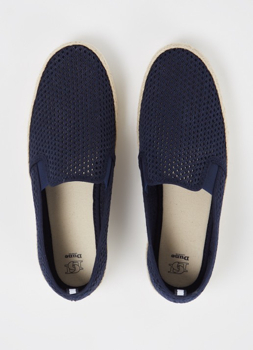 Dune London Fisherr slip-on van canvas - detail 3 donkerblauw