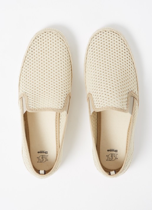 Dune London Fisherr slip-on van canvas - detail 4 donkerbeige