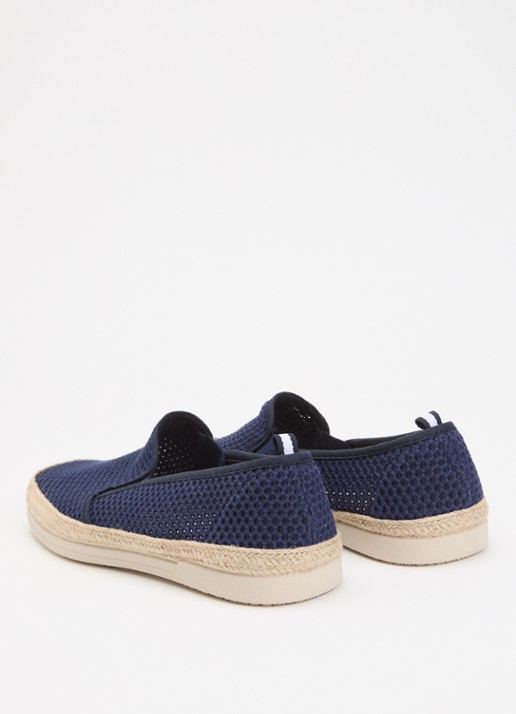 Dune London Fishers espadrilles met gebreid bovenwerk - achterkant 5 royalblauw