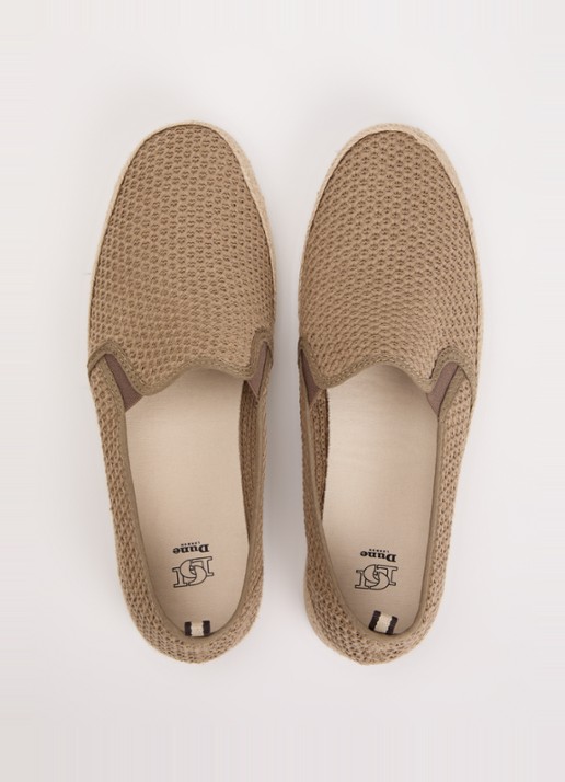 Dune London Fishers espadrilles met gebreid bovenwerk - detail 2 taupe