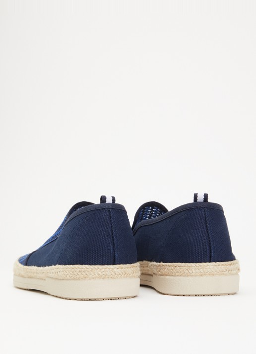 Dune London Fishing espadrilles met gebreid bovenwerk - achterkant 5 donkerblauw