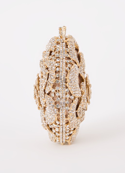 Dune London Floral clutch met strass - detail 3 goud