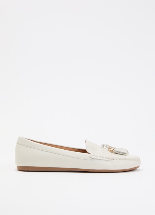 Dune London Geen mocassin van leer met franjes