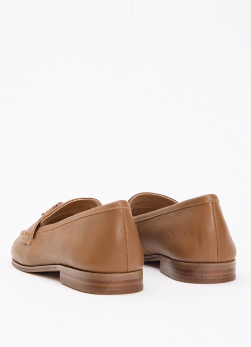 Dune London Giavonni loafer van leer - achterkant 5 bruin