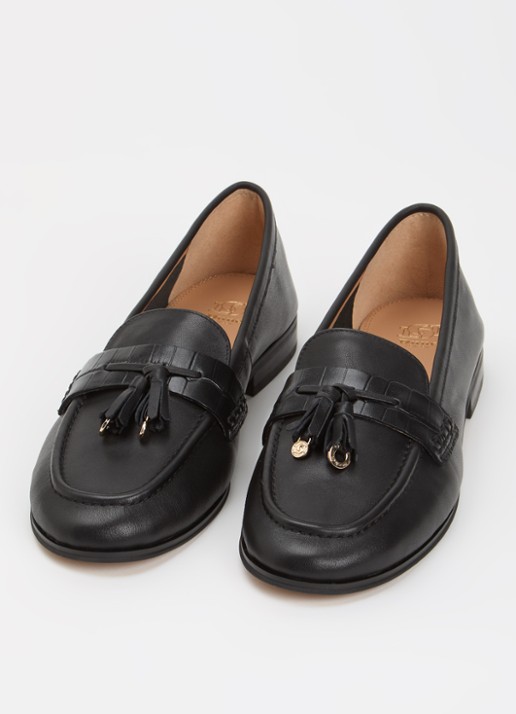 Dune London Giavonni loafer van leer - detail 3 zwart