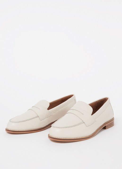 Dune London Ginelli loafer van leer  - detail creme