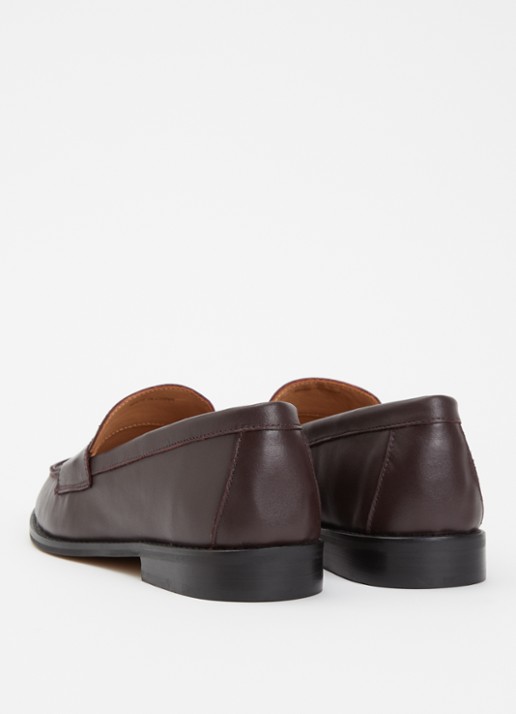 Dune London Ginelli loafer van leer  - achterkant 2 bordeauxrood