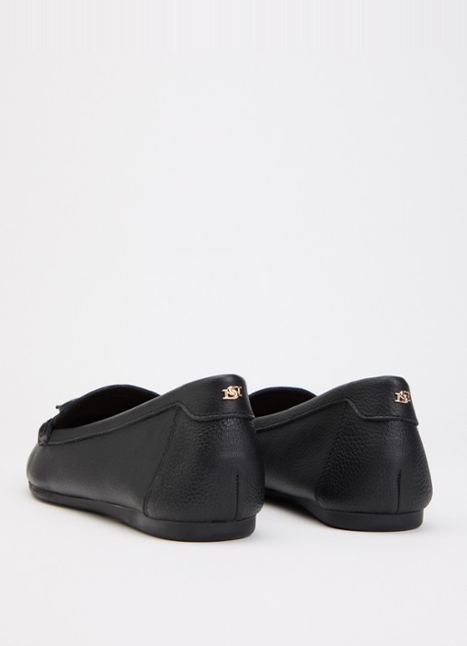 Dune London Girella mocassin van leer met strikdetail - achterkant 5 zwart