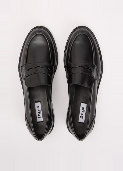 Dune London Giya loafer van leer - detail 4 zwart