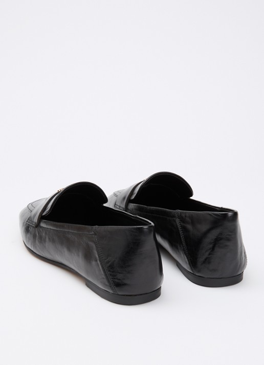Dune London Glances loafer van leer - achterkant zwart
