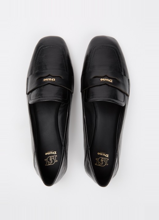 Dune London Glances loafer van leer - detail 4 zwart