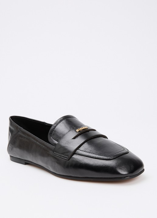 Dune London Glances loafer van leer - voorkant 2 zwart