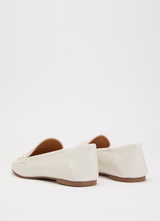 Dune London Glances loafer van leer - achterkant 5 wit