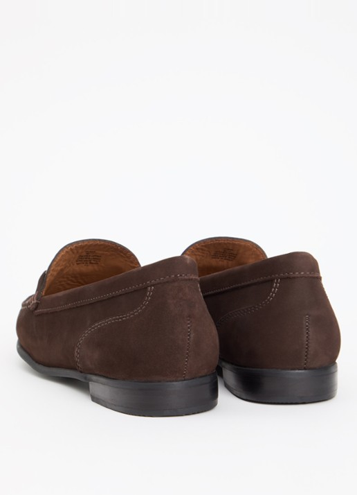 Dune London Glena loafer - achterkant donkerbruin