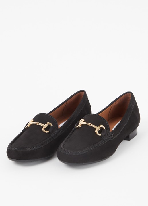 Dune London Glenniee loafer van suède - detail 2 zwart