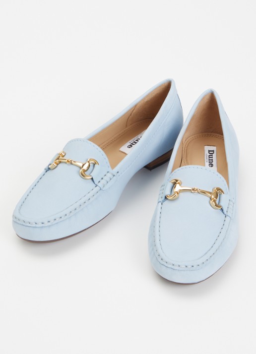 Dune London Glenniee loafer van suède - detail lichtblauw