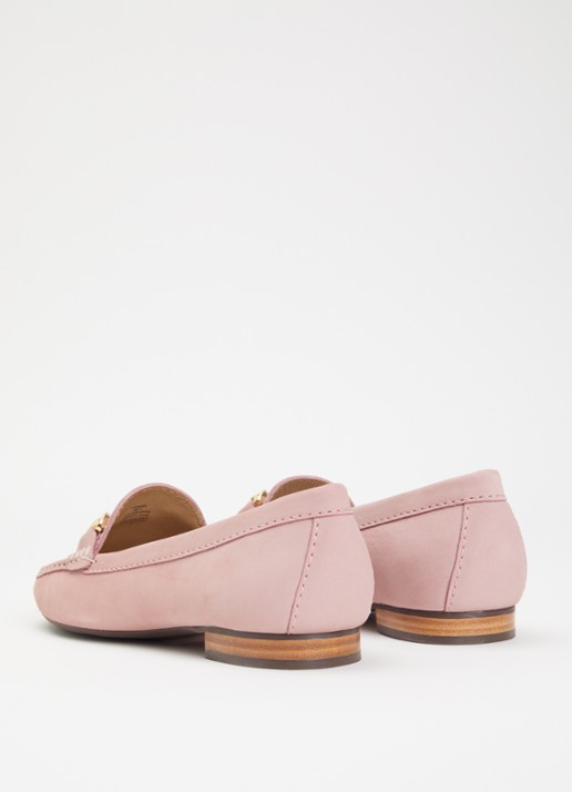 Dune London Glenniee loafer van suède - achterkant lichtroze