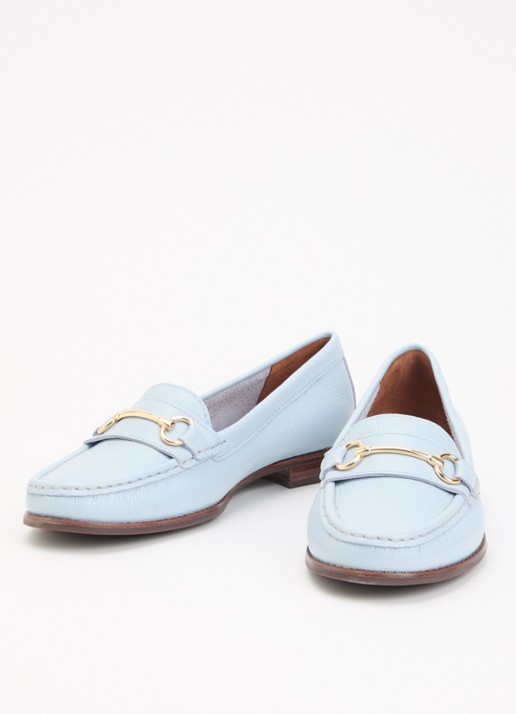 Dune London Glenny loafer van leer - detail 3 lichtblauw
